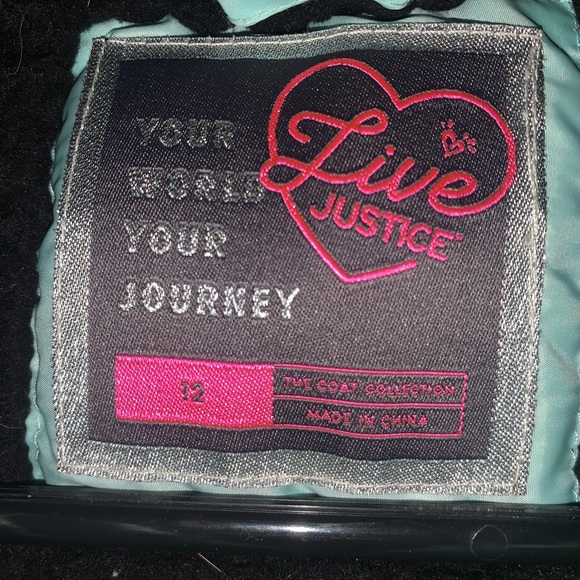 Justice teal puffer winter jacket - Picture 2 of 2